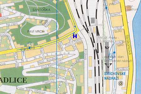 prague map with hostel Arpacay location