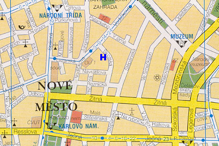 prague map with pension Alabastr location