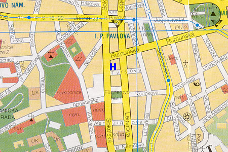 prague map with hotel Saint George location