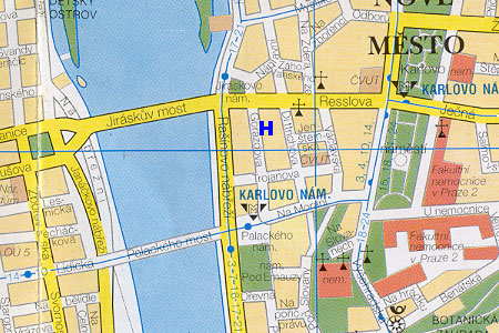 prague map with pension Avalon 2 location