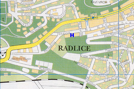 prague map with pension David location