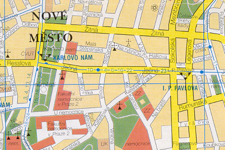 prague map with apartaments Tenax location